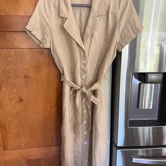 Quince 100% European Linen Button Front Dress - Picture 4 of 5